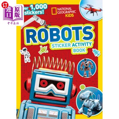 海外直订National Geographic Kids Robots Sticker Activity Book 国家地理儿童机器人贴纸活动书