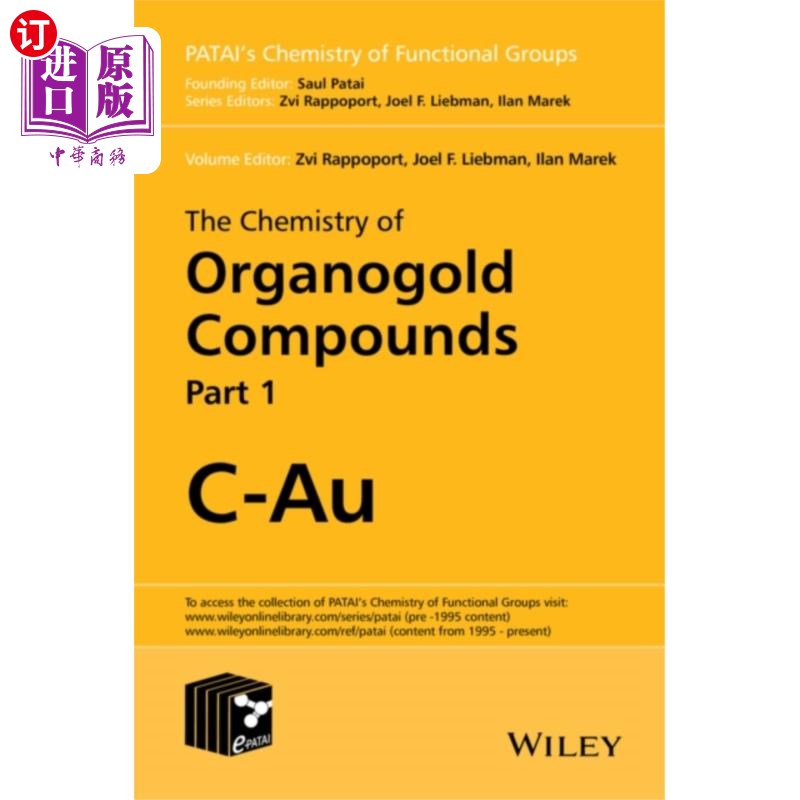 海外直订Chemistry of Organogold Compounds 2V Set 有机金化合物化学，2卷集