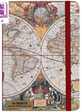 预售 2027年旧世界周计划 16个月 2026年9月至2027年12月 英文原版 2027 Old World Weekly Planner Peter Pauper【中商原版】