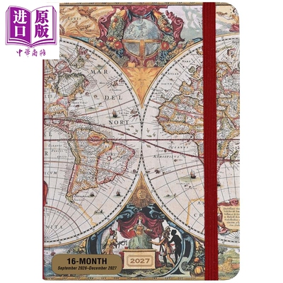 预售 2027年旧世界周计划 16个月 2026年9月至2027年12月 英文原版 2027 Old World Weekly Planner Peter Pauper【中商原版】