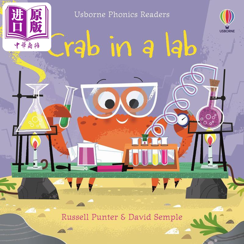 Crab in a lab 实验室里的螃蟹 英文原版 进口图书 儿童绘本 动物故事图画书 3-6岁童书儿童读物 亲子读物Usborne【中商原版?