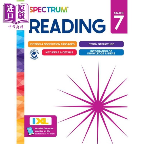 美国新课标教辅 光谱练习册 阅读系列 小学7年级 Carson Dellosa Spectrum Reading Workbook Grade 7 英文原版【中商原版】