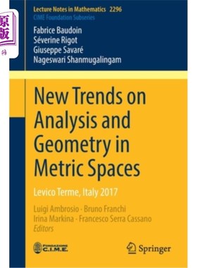 New Trends on Analysis and Geometry in Metric Spaces: Levico Terme, Italy 2017 度量空间分析和几何的新趋势:【中商原版】