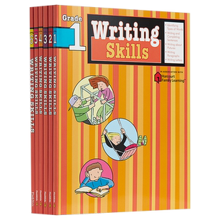 Harcourt Family Learning Flash Kids Writing Skills Grade 1-6 写作技能 6册 英文原版 英语写作 教材教辅 家庭英文学习练习册