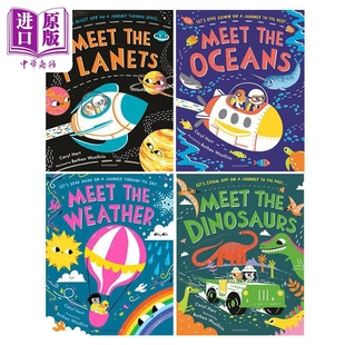 Bethan Woollvin绘本4册 与恐龙行星海洋气候相遇 Meet the Dinosaurs Planets 英文原版科普绘本 知识百科图书 【中商原版】