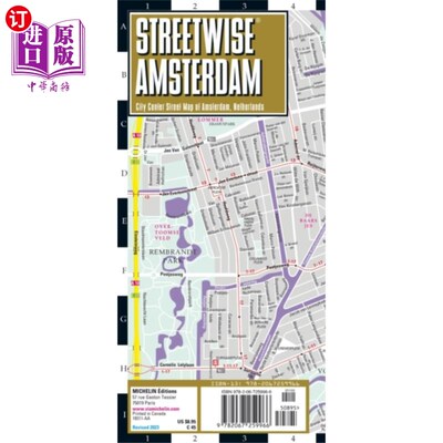 海外直订Streetwise Amsterdam Map - Laminated City Center... Streetwise阿姆斯特丹地图-叠层城市中心街道地图阿姆斯特丹