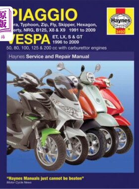 海外直订Piaggio Vespa: Sfera, Typhoon, Zip, Fly, Skipper, Hexagon, Liberty, Nrg, B125, X Piaggio Ve