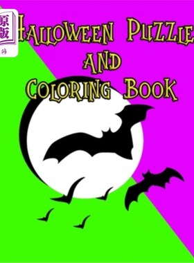 海外直订Halloween Puzzle and Coloring Book: Crosswords, Sudoku, Word Searches and Colori 万圣节拼图和着色书:纵横字