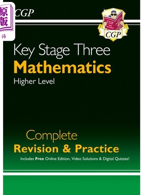 英国原版CGP教辅KS3 Maths完整修订版和练习高级KS3 Maths Complete Revision & Practice Higher with Online Ed【中商原版?