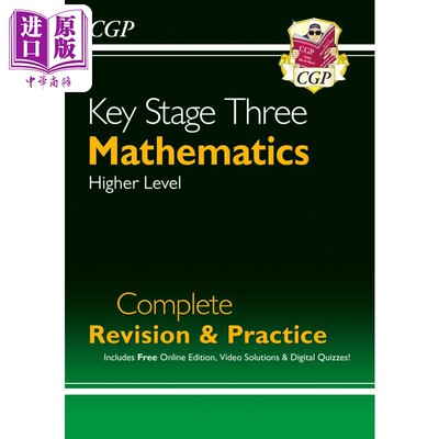 英国原版CGP教辅KS3 Maths完整修订版和练习高级KS3 Maths Complete Revision & Practice Higher with Online Ed【中商原版?