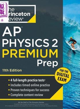 新版2026年普林斯顿AP大学考试备考物理2高级备考 4次模拟考试 Princeton Review AP Physics 2 Premium Prep【中商原版】