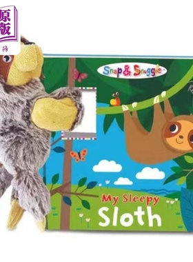 现货 Sloth in box 我的树懒毛绒玩具书 英文原版儿童图书 活动与玩具书 Buddy and Barney 0到3岁【中商原版】