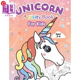 Kids Tracing Activity for 初学者描 海外直订Unicorn Early Beginner Book Shapes Lines 独角兽儿童活动书 ABCs
