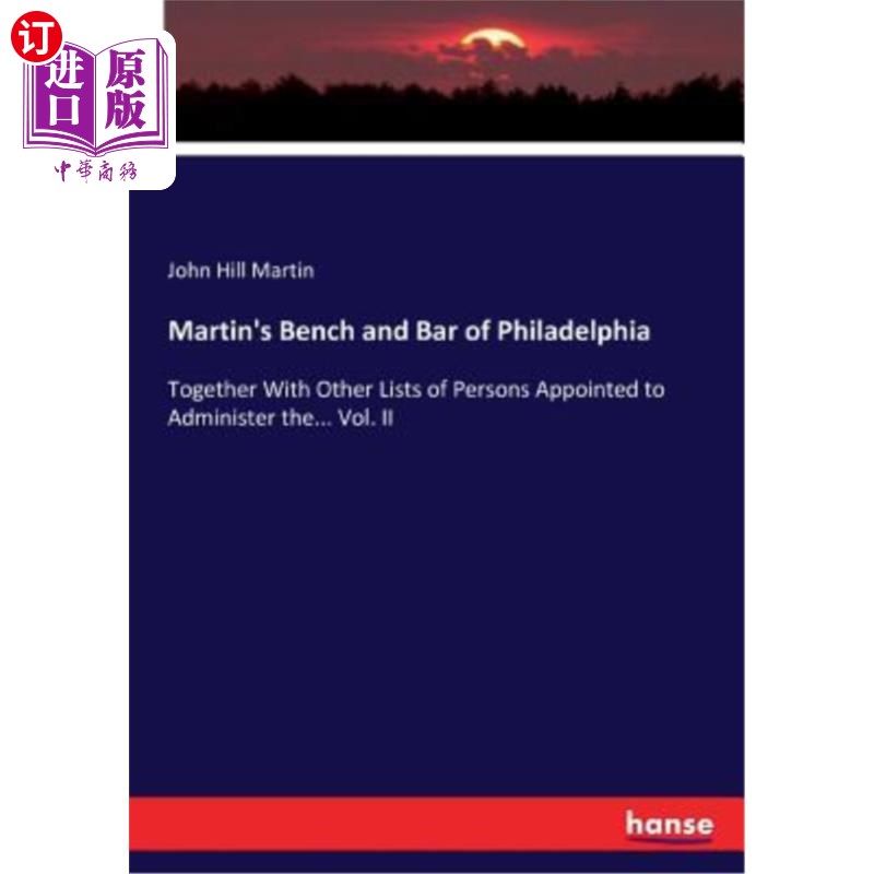 海外直订Martin's Bench and Bar of Philadelphia 费城马丁的长凳和酒吧