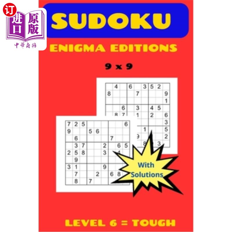海外直订Sudoku Enigma Editions: Level 6 - Tough 数独谜版：6级-艰难