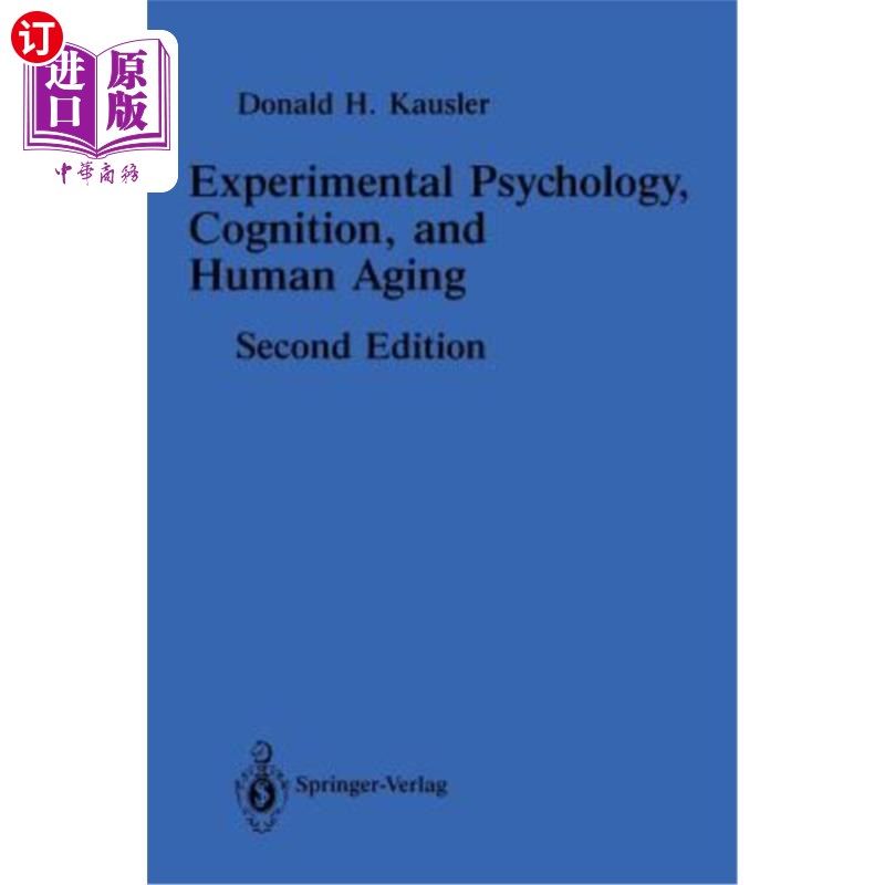 海外直订Experimental Psychology, Cognition, and Human Aging 实验心理学、认知和人类老化