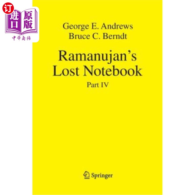 海外直订Ramanujan's Lost Notebook: Part IV 拉马努扬遗失笔记本：第四部分