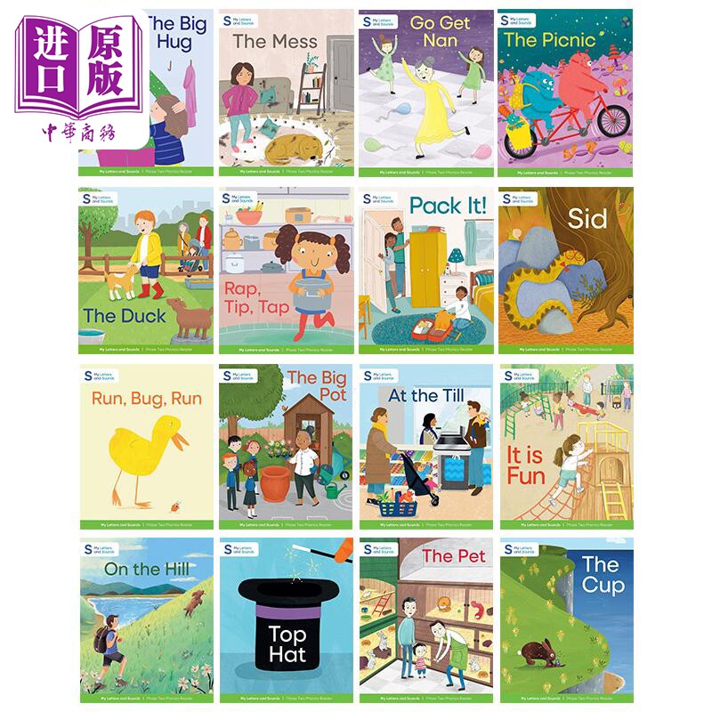 英文原版我的字母和声音 自然拼读读物一阶Pink B套装16本 4-5岁My Letters and Sounds Phonics Phase Two Pink B【中商原版