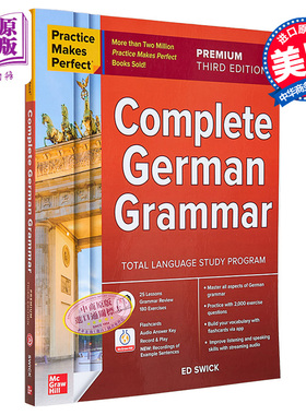 预售 Practice Makes Perfect Complete German Grammar Premium Third Edition熟能生巧德语语法大全高级第三版含答案【中商原版?
