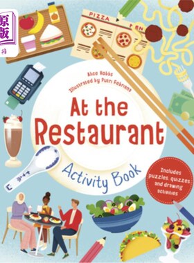 海外直订At the Restaurant Activity Book: Includes Puzzles, Quizzes, and Drawing Activiti 在餐厅活动书:包括谜题，测