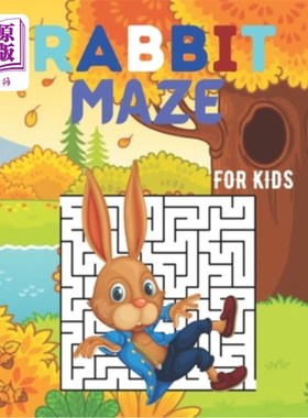 海外直订Rabbit Maze for Kids: A challenging koala fun maze for kids by solving mazes 孩子们的兔子迷宫：一个具有挑战