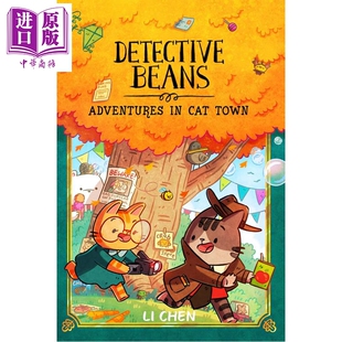 豆子侦探2 Detective Beans Adventures in Cat Town 英文原版 儿童漫画 充满冒险和趣味的侦探推理故事 图画小说【中商原版?