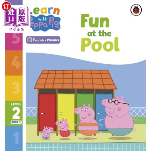 海外直订Learn with Peppa Phonics Level 2 Book 9 - Fun at... 《小猪佩奇拼读》第9册-泳池乐趣(拼读读本)