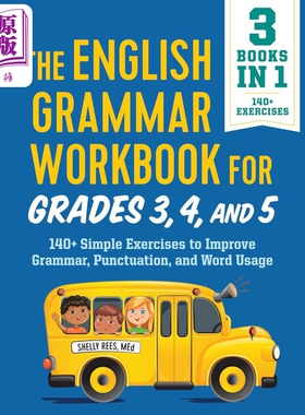 英文原版小学三四五年级英语语法练习册 The English Grammar Workbook for Grades 3 4 5 语法 标点符号 单词用法【中商原版