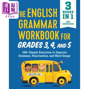 英文原版小学三四五年级英语语法练习册 The English Grammar Workbook for Grades 3 4 5 语法 标点符号 单词用法【中商原版