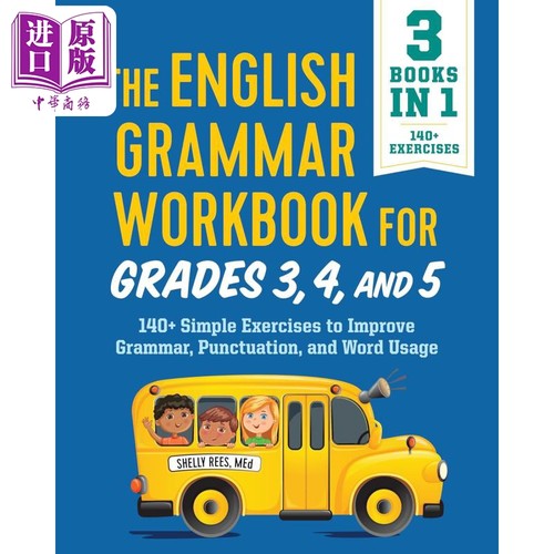 英文原版小学三四五年级英语语法练习册 The English Grammar Workbook for Grades 3 4 5 语法 标点符号 单词用法【中商原版