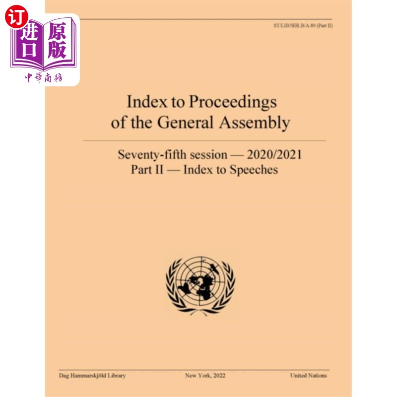 海外直订Index to proceedings of the General Assembly 大会会议记录索引