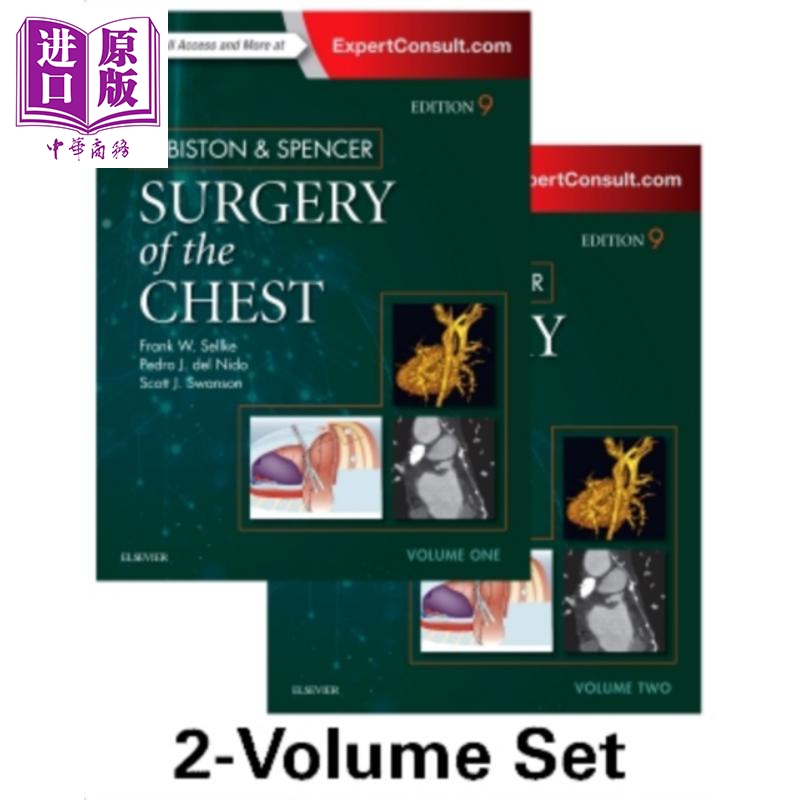 现货 Sabiston Spencer胸部手术第9版英文原版 Sabiston and Spencer Surgery of the Chest Sellke【中商原版】Elsevier