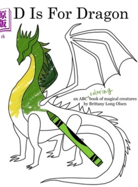 海外直订D Is For Dragon Coloring Book D是龙的涂色书