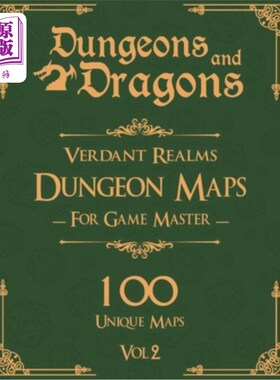 海外直订Dungeons and Dragons Verdant Realms Dungeon Maps for Game Masters Vol 2: 100 Uni 龙与地下城翠绿的领域地下城