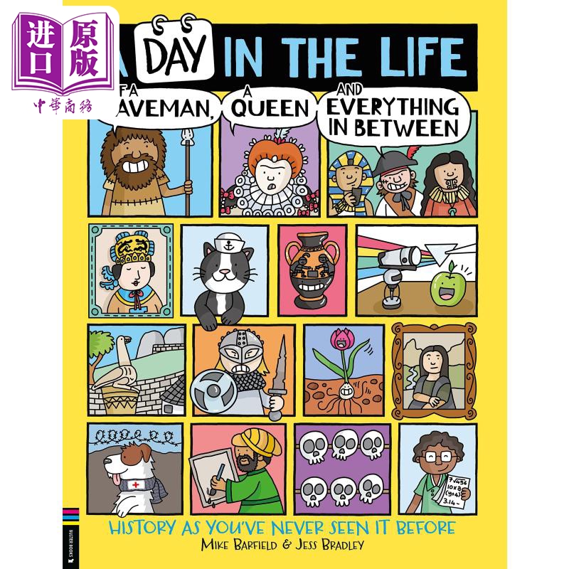 地球上的爆笑历史 英文原版A Day in the Life of Caveman Queen History 儿童绘本 知识科普图画书 进口图书【中商原版】