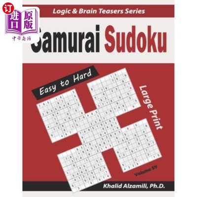 海外直订Large Print Samurai Sudoku: 500 Easy to Hard Sudoku Puzzles Overlapping into 100