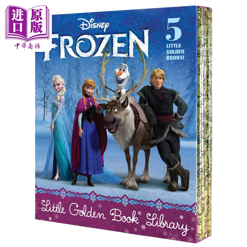 现货 Frozen Little Golden Book Library小金书故事集：冰雪奇缘英文原版儿童绘本迪士尼系列 2-5岁【中商原版】