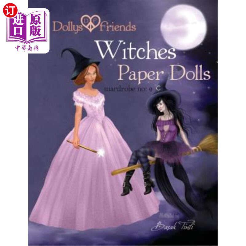 海外直订Dollys and Friends, Witches Paper Dolls, Wardrobe No: 9 多莉和朋友们，女巫纸娃娃，衣橱第9号