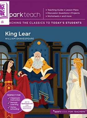 现货 Sparkteach系列 李尔王 英文原版 Sparkteach King Lear 莎士比亚四大悲剧之一 William Shakespeare【中商原版】