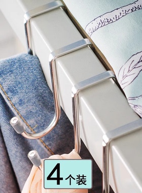 柜门挂钩宿舍床边双钩S型挂勾挂衣服浴室厨房挂架S勾子门后不锈钢