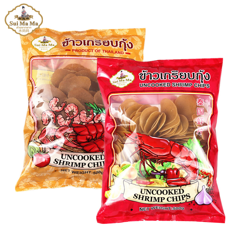 水妈妈宋卡虾片500g原装进口自己油炸泰国龙虾片家庭diy膨化零食