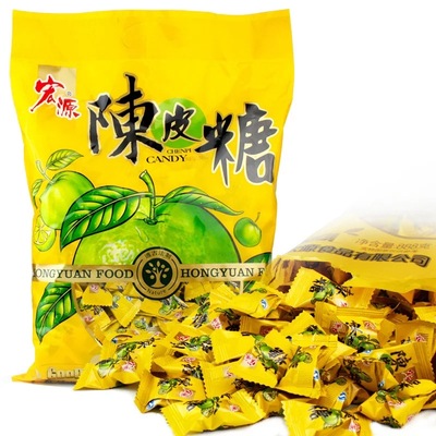 宏源陈皮糖888g礼袋装招待水果味硬糖散装话梅糖什锦味糖果儿童节