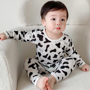 婴儿空调服套装 儿童睡衣男童女孩纯棉长袖 夏季 春秋宝宝家居服薄款