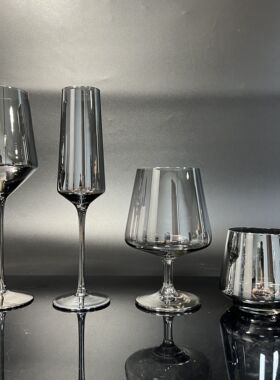 私人订制杯具 酒吧VIP专属酒杯贵宾酒具电镀杯烟灰色酒杯黑色杯子