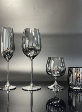 私人订制杯具 高档酒杯贵宾酒具电镀杯烟灰色酒杯酒吧专属VIP酒杯