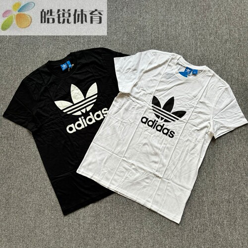 Adidas阿迪达斯男女同款经典LOGO印花圆领短袖T恤X41281