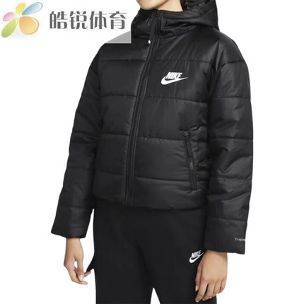 Nike Therma-Fit耐克女子运动休闲短款连帽棉服外套DJ6996-010