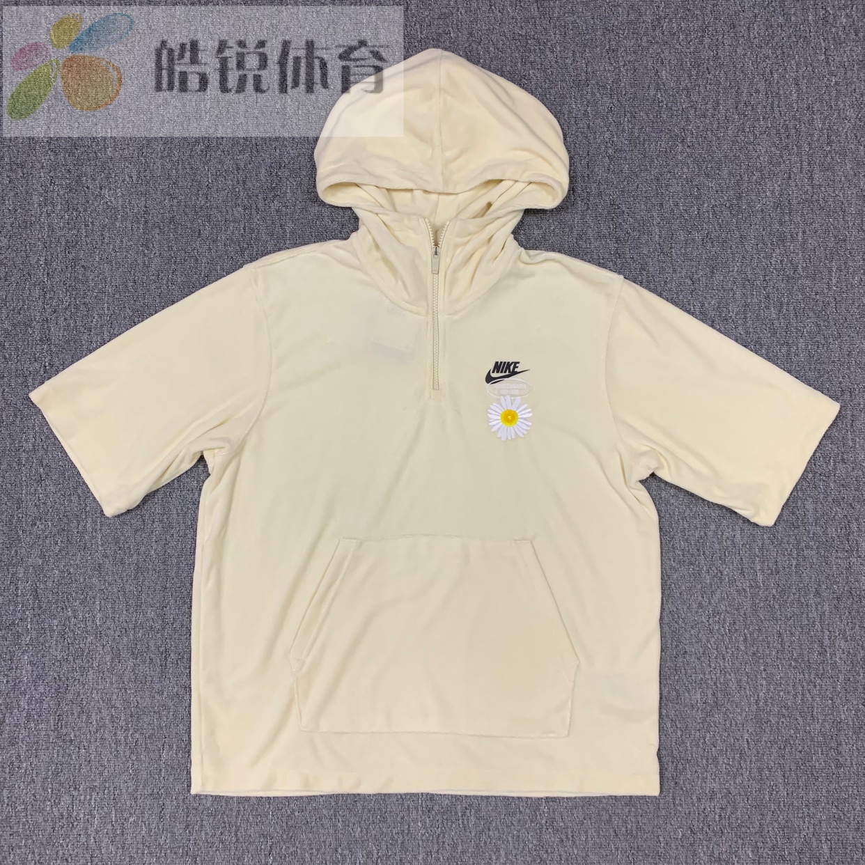 皓锐体育 耐克Nike 男子刺绣雏菊运动休闲连帽短袖T恤 DM5063-113