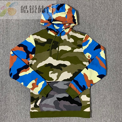 皓锐体育 耐克 Nike潮流男子迷彩加绒保暖连帽套头卫衣CQ7764-327