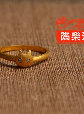 陶乐溪艺术珠宝 原创设计 动物园系列-钻石小猫极细戒指